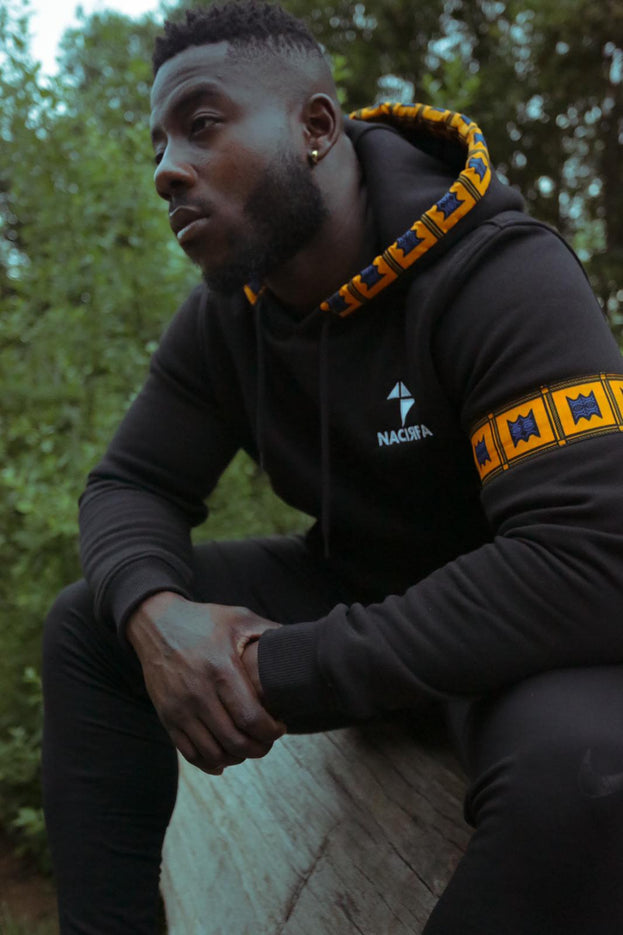 Unisex Nacirfa Ankara Hoody (Black)