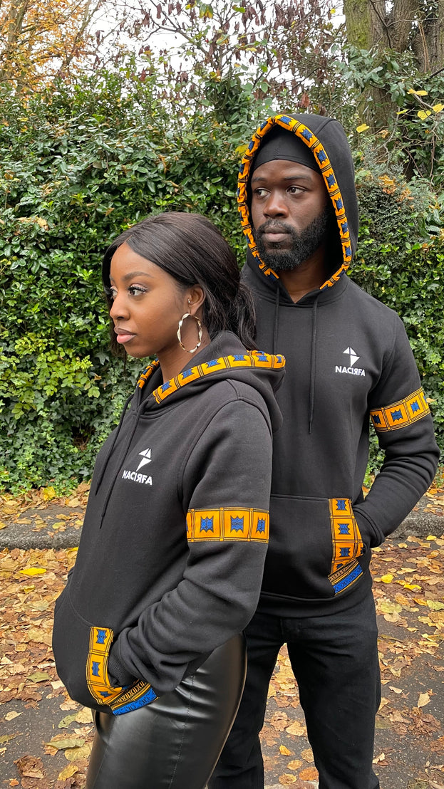 Unisex Nacirfa Ankara Hoody (Black)