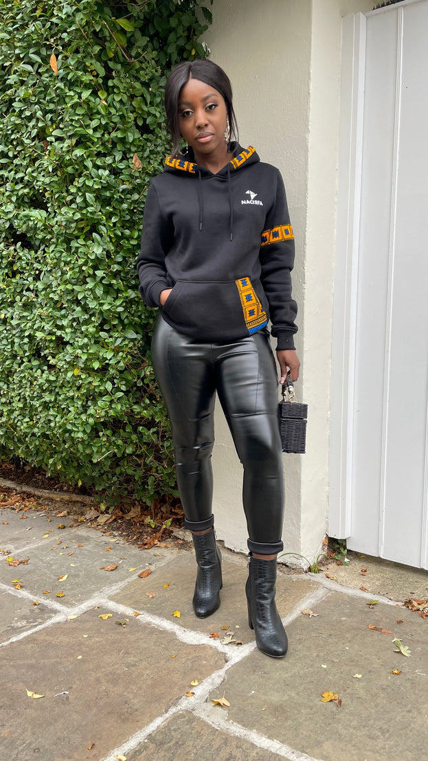 Unisex Nacirfa Ankara Hoody (Black)