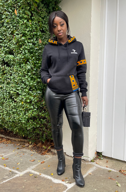 Unisex Nacirfa Ankara Hoody (Black)